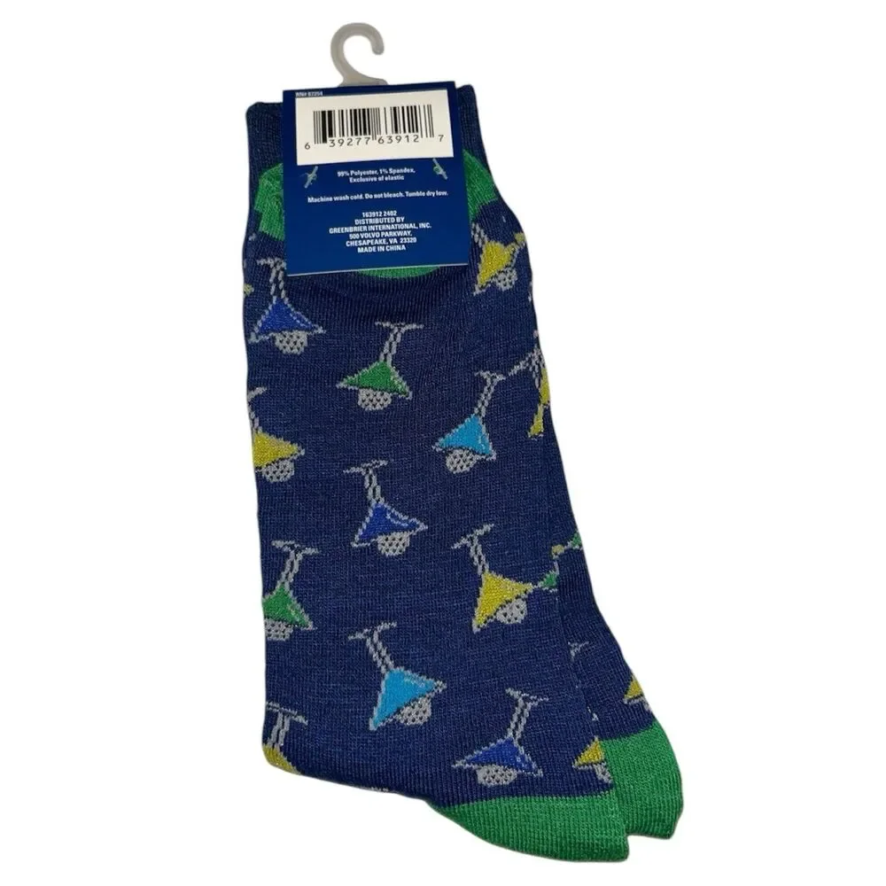 1x Juncture Mens Crew Socks Martini Size 6-12